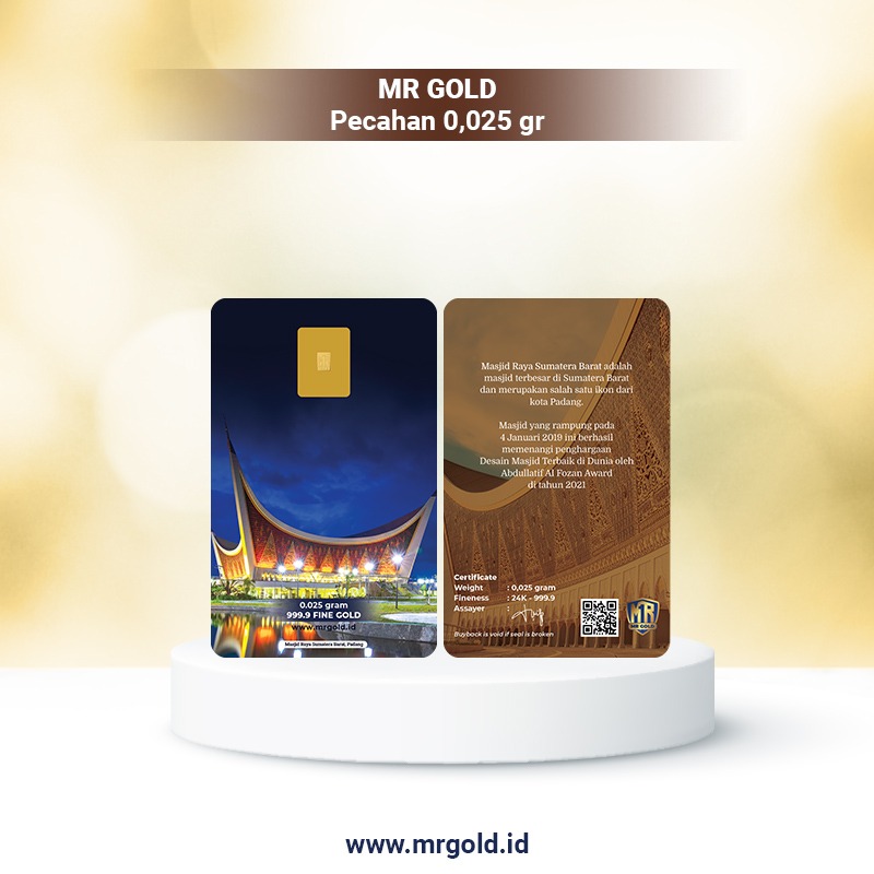Emas Murni 24K ukuran 0,025 g